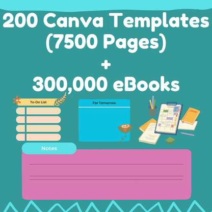 200 Canva Templates 7500 Pages & +300,000 eBooks