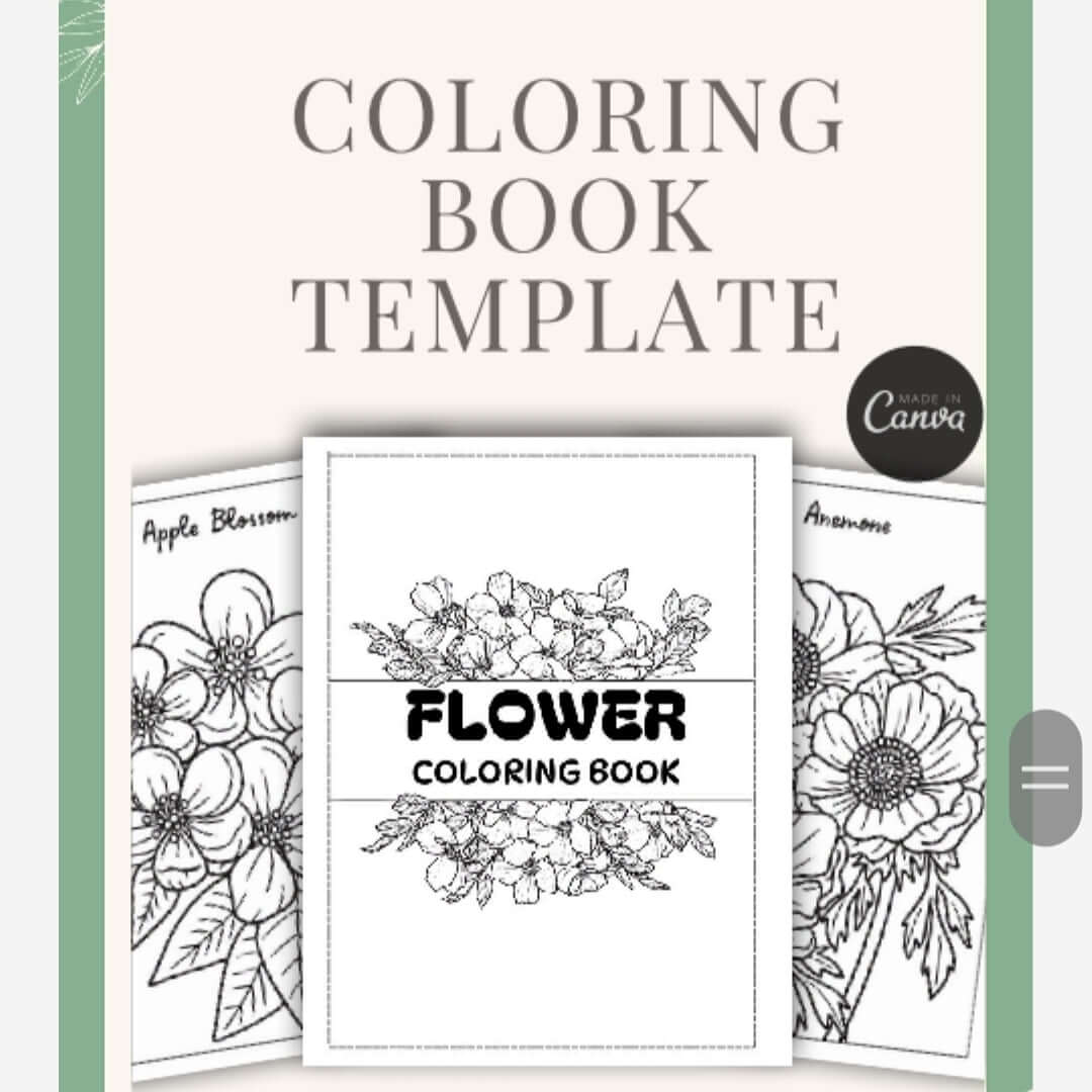 Kids' Learning & Activity Mega Bundle coloring book template featuring flower pages for creative and educational fun.