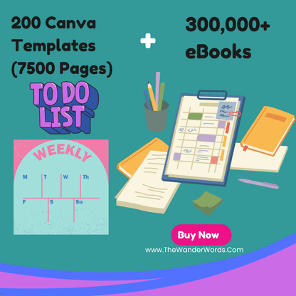 200 Canva Templates 7500 Pages & +300,000 eBooks