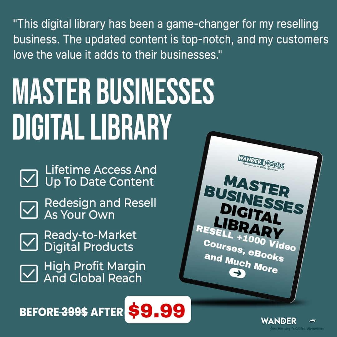 RESELL +1000 Video Courses & eBooks: Master Business Digital Library - TheWanderWords