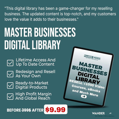 RESELL +1000 Video Courses & eBooks: Master Business Digital Library - TheWanderWords