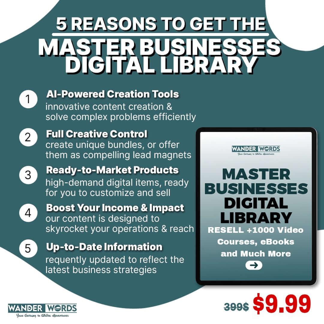 RESELL +1000 Video Courses & eBooks: Master Business Digital Library - TheWanderWords