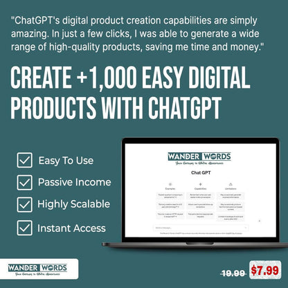 Create +1,000 Easy Digital Products with ChatGPT - TheWanderWords