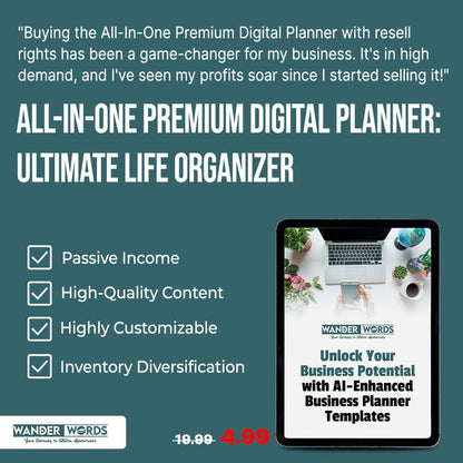 All-in-One Premium Digital Planner: Ultimate Life Organizer - TheWanderWords