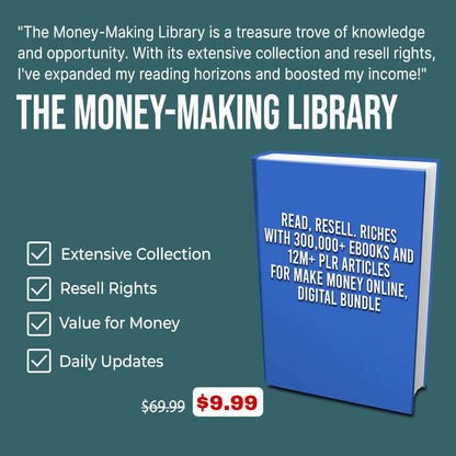 Resell & Read +300,000 eBook & +12M PLR Articles: The Money-Making Library - TheWanderWords